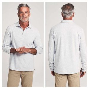 FAHERTY | Reserve Men’s Pima Cotton Striped Long Sleeve Polo $148 Size Large
